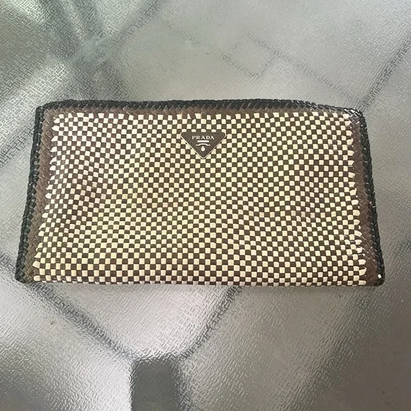 Prada Leather Woven Clutch - Picture 2 of 14